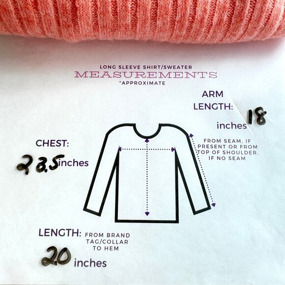 Miss Selfridge Women Ribbed Knit Sweater Size 4 Balloon Sleeves Mock Neck Orange - Picture 9 of 9